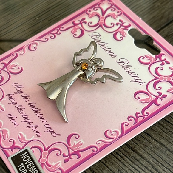 Vintage CAMCO November Birthstone Blessings Angel Pin - Picture 6 of 11